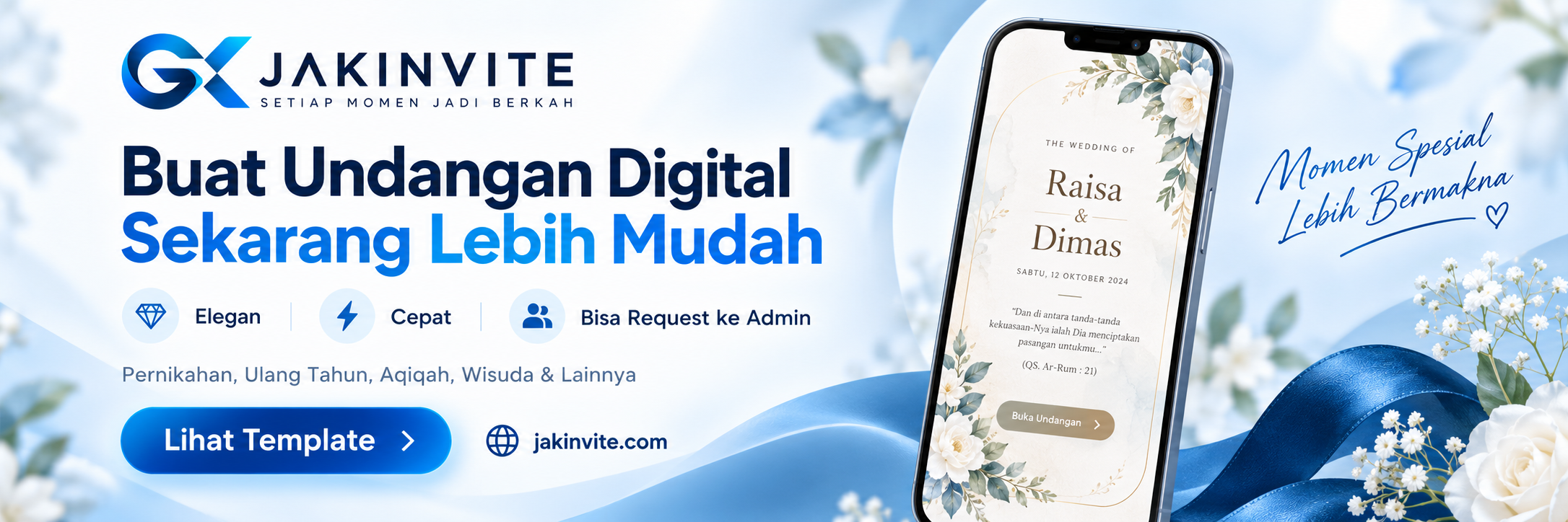 Buat undangan digital yang berkesan.